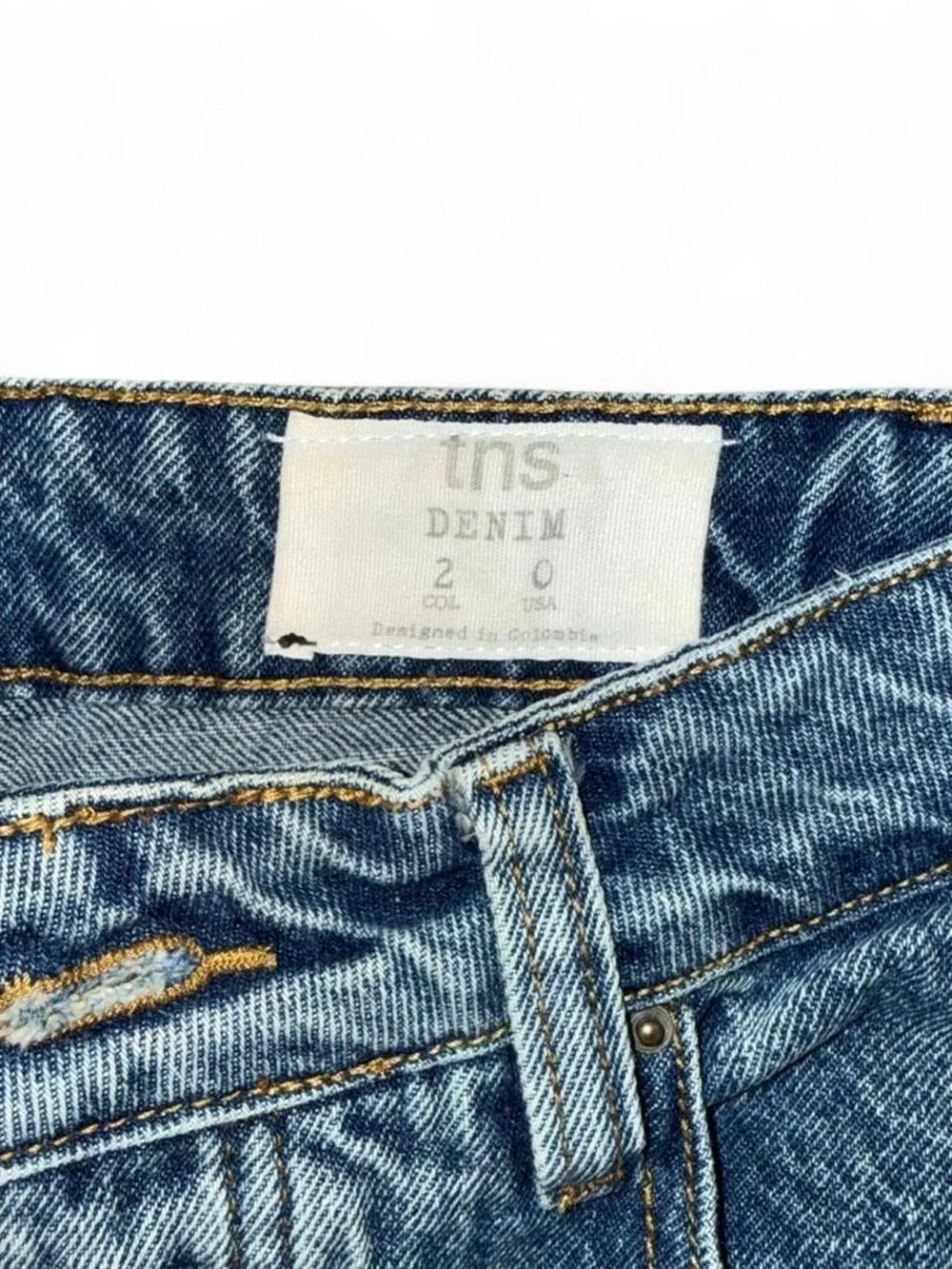Women's Wide Leg Vintage Wash Jeans - Blue